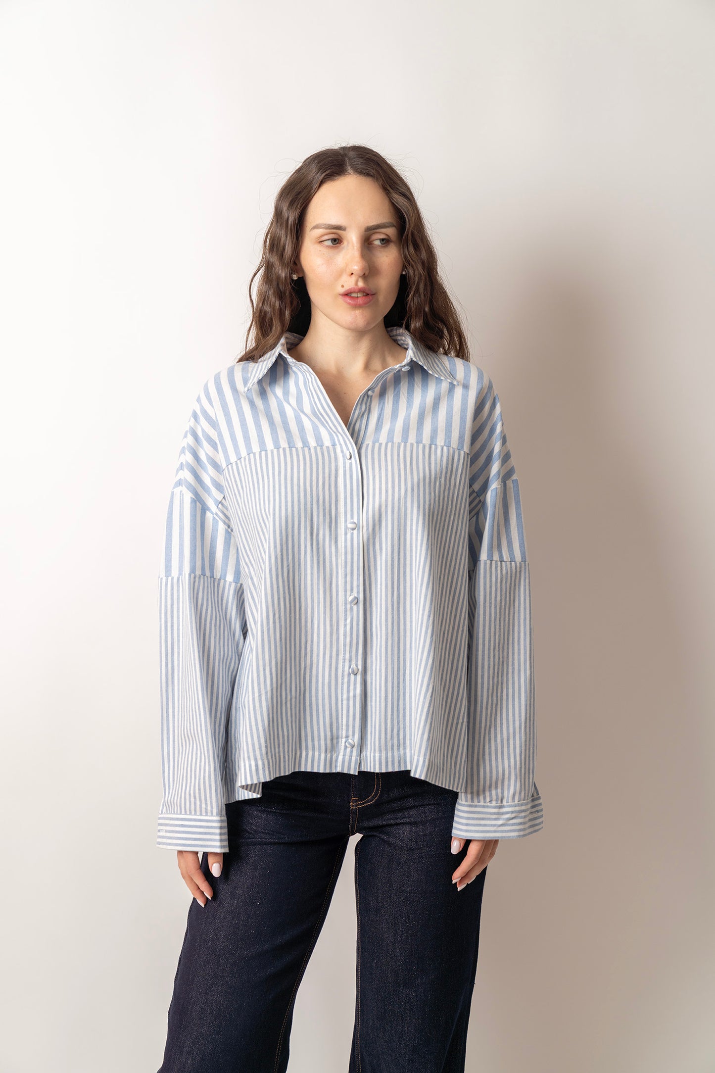 CAMICIA OVERSIZE A RIGHE