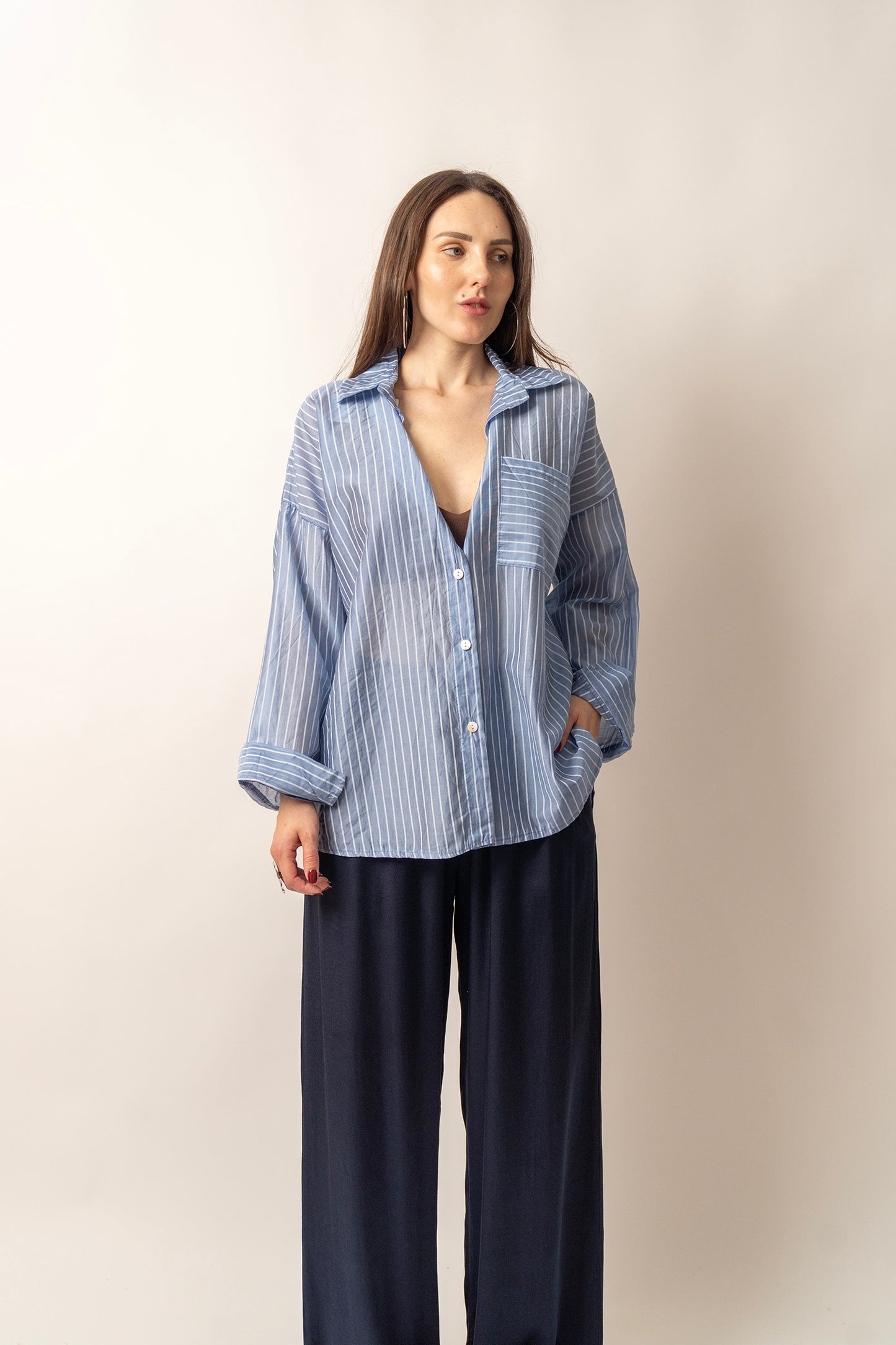 CAMICIA SEMIVELATA
