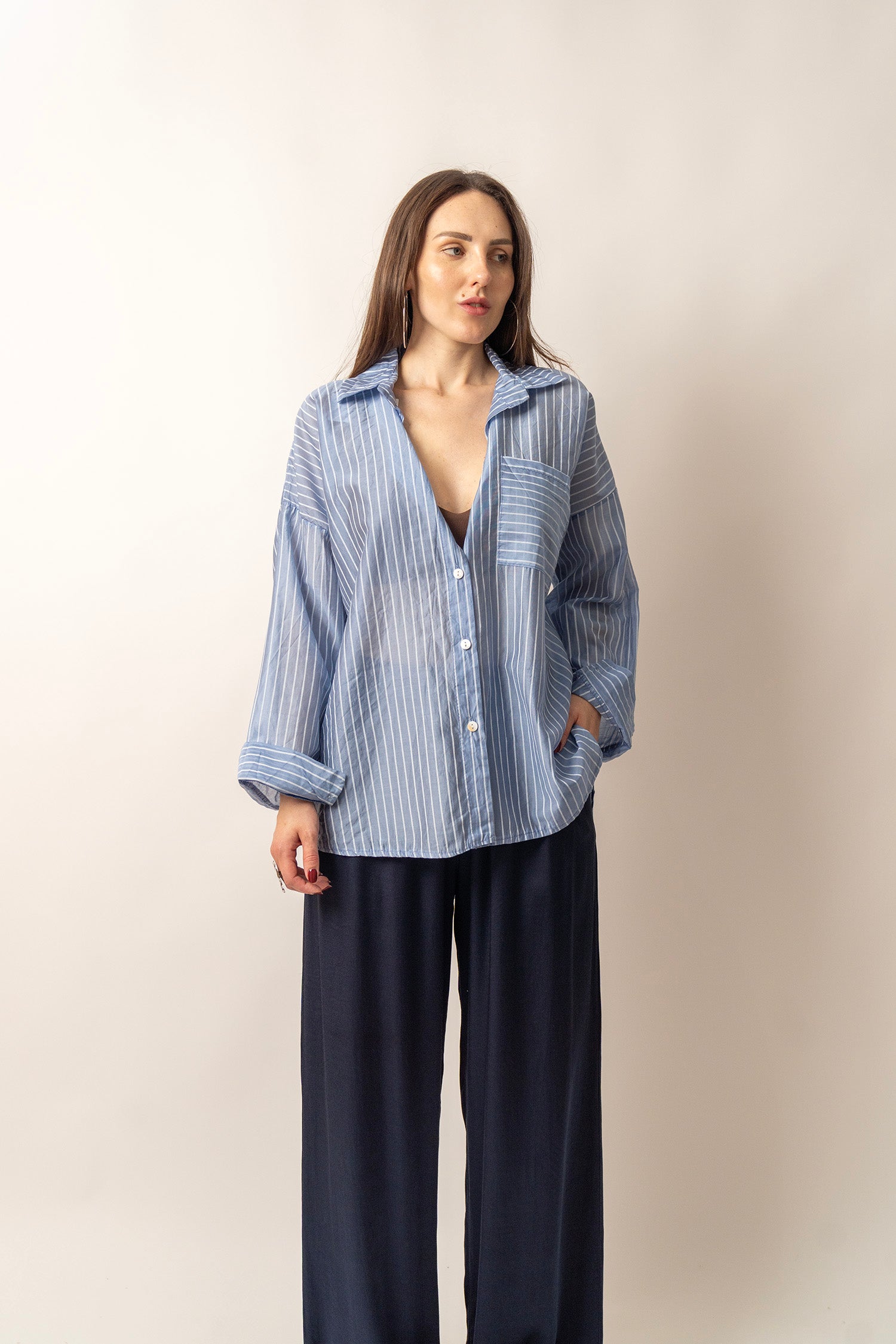 CAMICIA SEMIVELATA