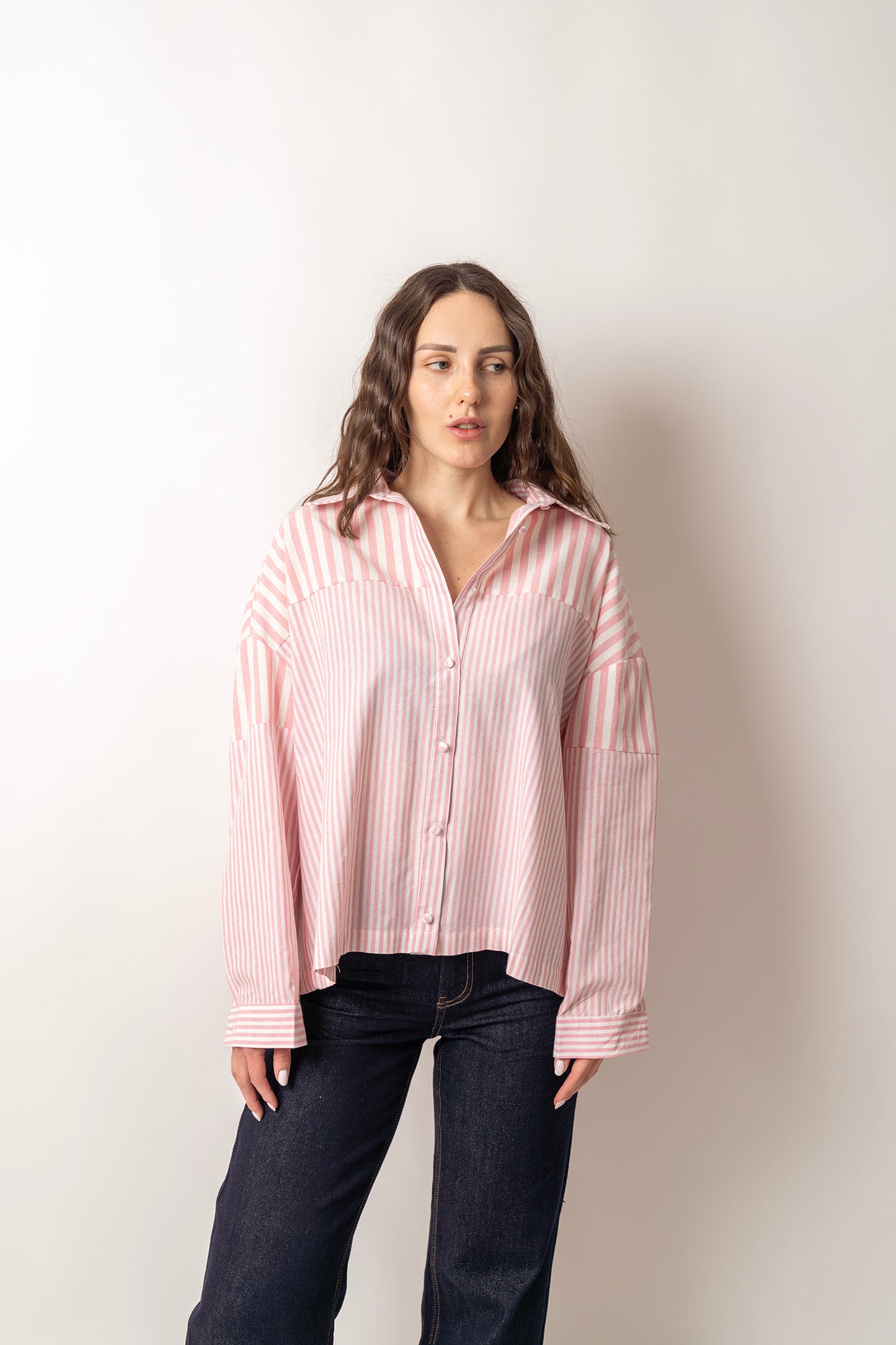 CAMICIA OVERSIZE A RIGHE