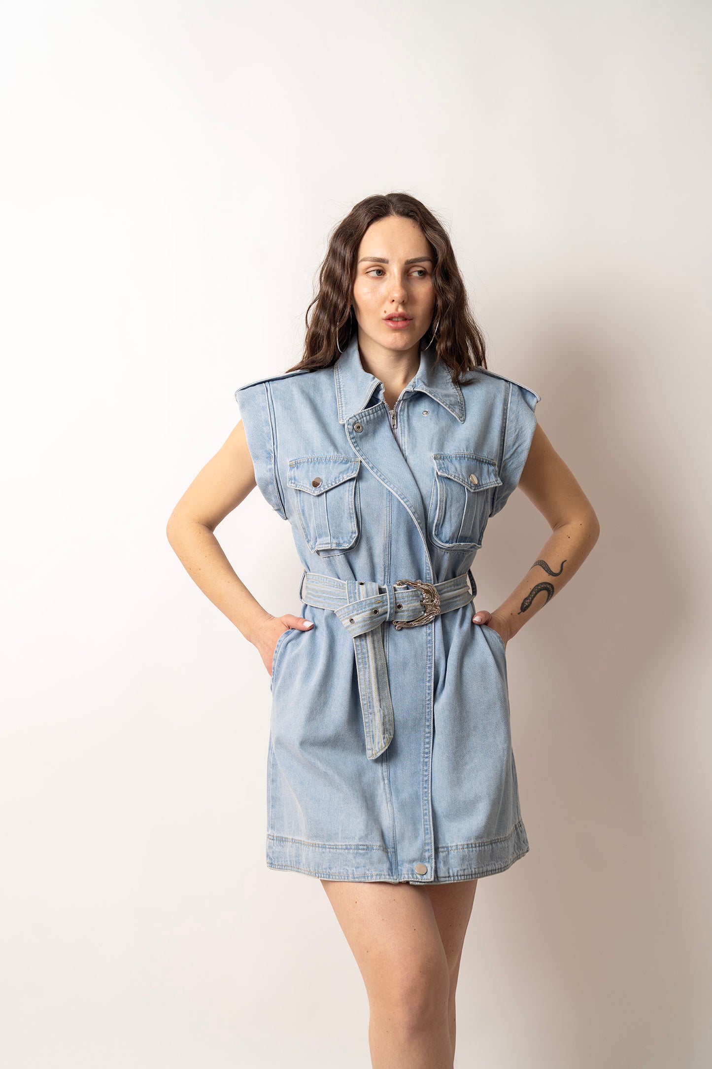 DENIM UTILITY DRESS