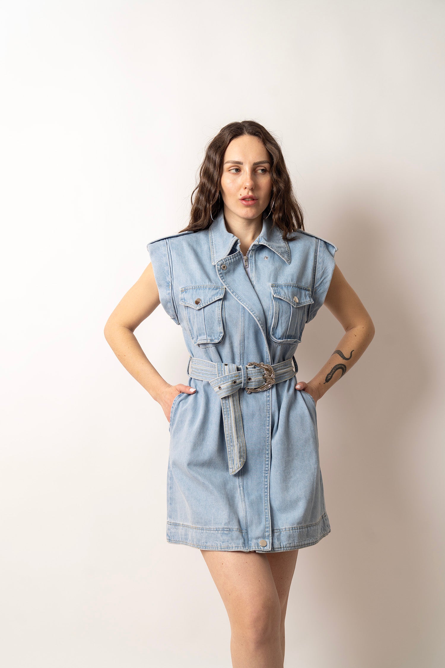 DENIM UTILITY DRESS