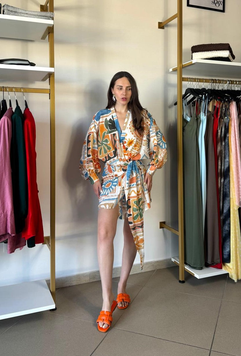 KIMONO DRESS SEA